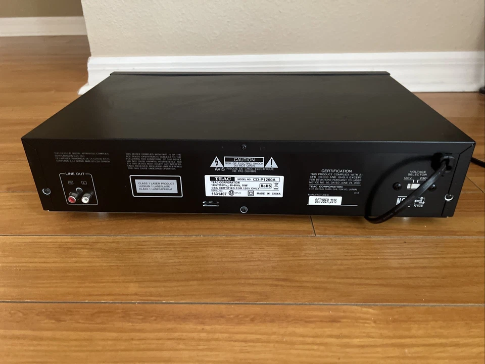 Reproductor de CD Teac CD-P1260 sin control remoto con capacidad MP3 probado y funcionando Foto 4 de 4