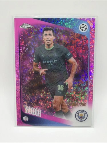 2025-26 Topps Chrome UEFA Club Rodri #171 Pink X-Fractor /250