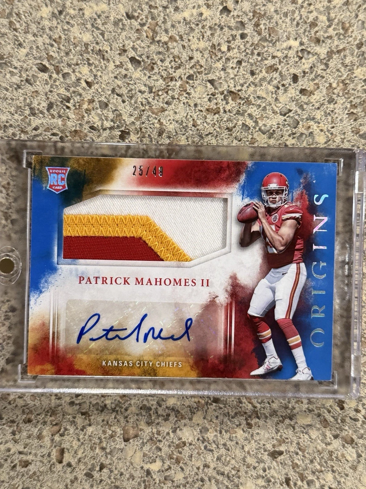 Patrick Mahomes Panini Origins #104 Patch Autograph-Blue
