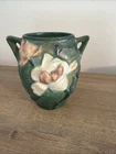 Roseville USA Pottery Vase #864 - Magnolia Flower - 4" Vase With Handles
