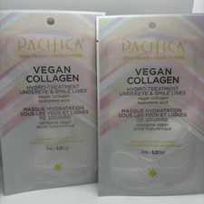 NEW 2X Pacifica Vegan Collagen Hydro-Treatment Undereye & Smile Lines Single Use