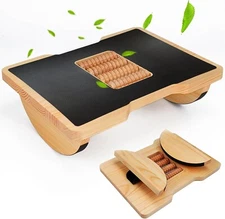 Wood Foot Rest for Under Desk at Work, Ergonomic Foldable Footrest with