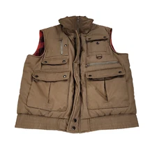 Vintage Repage Vest Puffer Jacket Brown Sz L Snap Button Zip Gorpcore Western