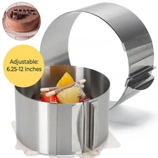 Baking Cake Ring 6"-12" Adjustable Round Mould Round Bakeware Decorating Tool