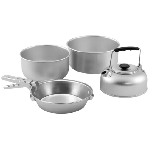 EASY CAMP COOK SET L ADVENTURE CAMPING 2 POTS FRYING PAN KETTLE DofE HIKING