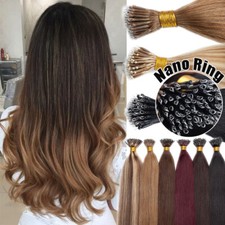 Nano Ring Human Hair Extensions 1g/s Keratin Straight Micro Beads Hair 100PCS D4