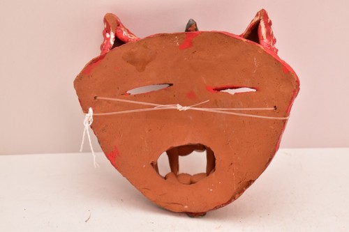 Vintage Mexican Folk Art Pottery Mask Diablo Devil Figure Ocumicho Sculpture- - Picture 4 of 14