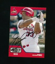 2002 Upper Deck 40 Man #604 Eduardo Perez signed autograph tough cardinals 