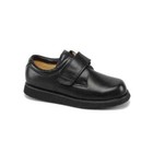 NEW 12 6E EEEEEE Dual Depth Leather Hook and Loop Shoes Black EXTRA EXTRA WIDE