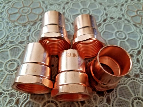 3/4" Copper Female Adapter Fitting Pack of 5