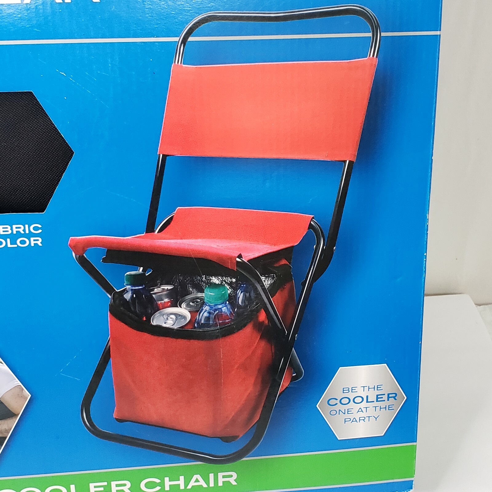 XGear Folding Cooler Chair W/Back Black Camping Picnic or Beach Factory Sealed 