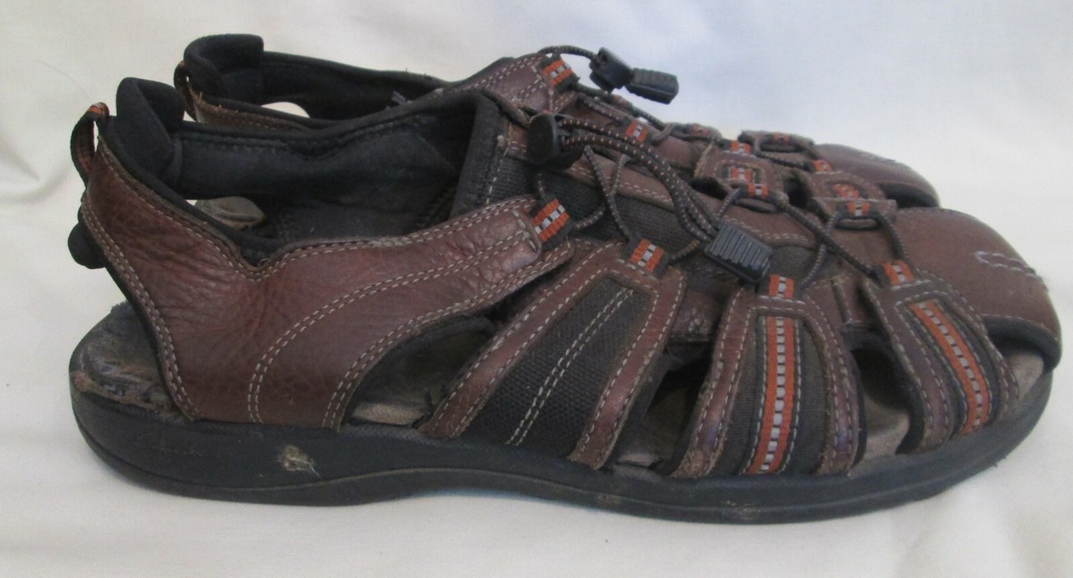 Clarks Dark Brown Leather Fisherman Sandals 10M hiking  display picture 1