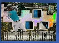 2021 Panini Spectra Building Blocks Materials Splatter #13 Monte Harrison #2/8