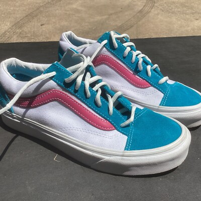 VANS Womens Pink Blue Skate Shoes 500714 Size