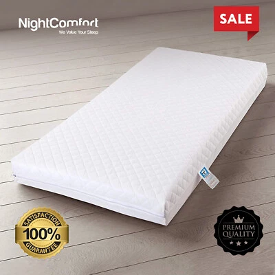 Nightcomfort 100 % ECO Baby Cot Bed Mattress Quilted Breathable 120 x 60 cm