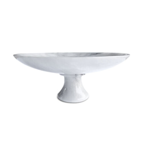 Coppa con Piede in Marmo Bianco Scultura Centrotavola Marble Centerpiece H 14 cm - Photo 2 sur 5
