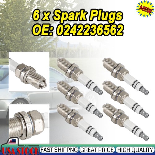 6x Spark Plugs 0242236562 fits BMW E36 E46 323i 325i 323i 328i 330i E39