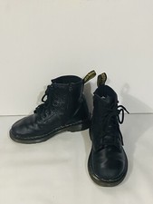 Dr Martens Doc Kids Youth Size 1 Black Leather Combat Boots