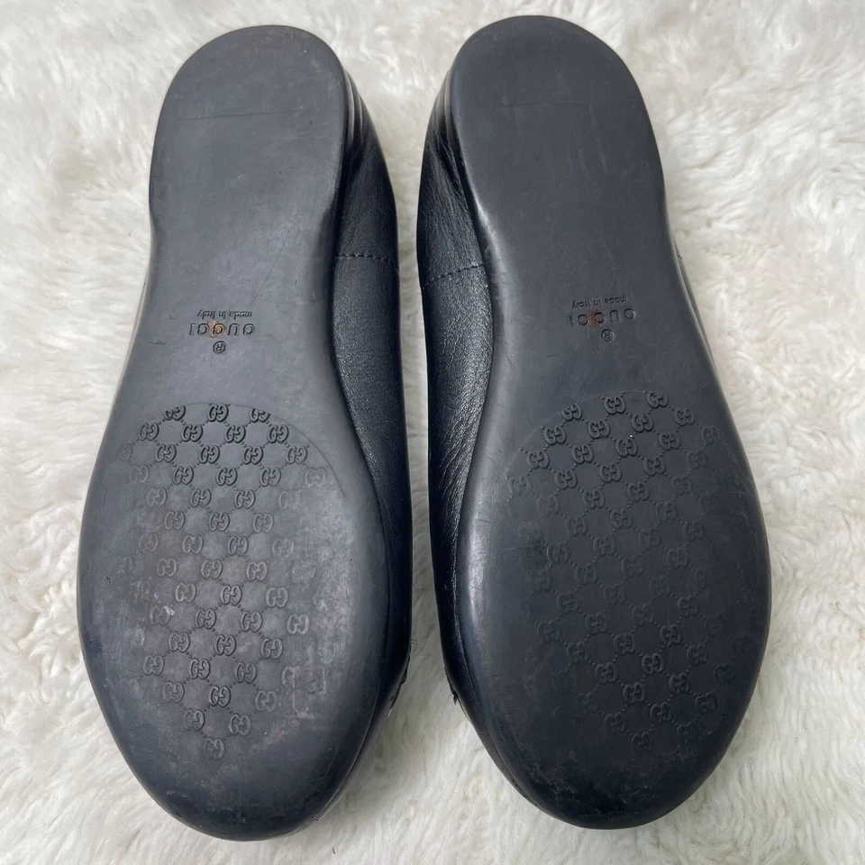 Zapatos planos de ballet Gucci de cuero negro para niños y niñas talla 27 Foto 4 de 4