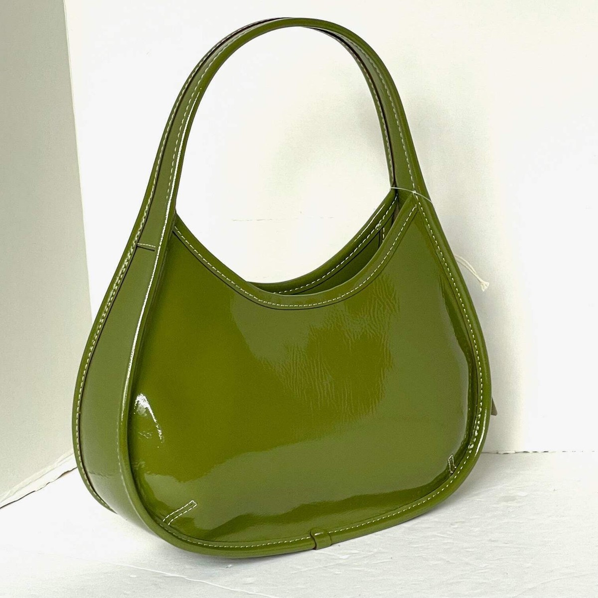 Coach Ergo Bag Crinkle Patent Olive CQ003 Coachtopia Leather