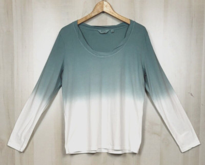 Candace Cameron Bure NWOT Women's Medium Green Dip Dye 100% Cotton Knit Top