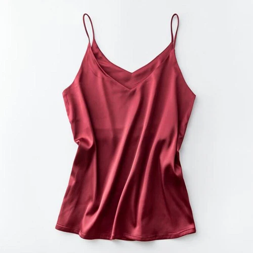 Women Silk Satin Tank Cami Plain Sleeveless Strappy Camisole Vest Casual Tops - Picture 24 of 35