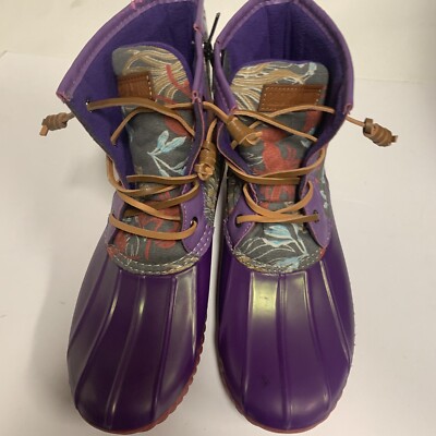 duck boots purple