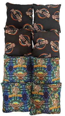 Pink Floyd vs Grateful Dead Cornhole Bags Canvas ACA Specs Lot of 8 psychedelic
