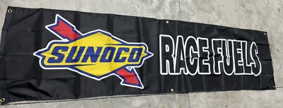   Sunoco Race Fuels Banner   Black 2x8 ft Polyester