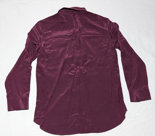 Ann Taylor Pflaume Seide 1/4 geknöpft Seidenbluse Größe Small - Bild 2 von 9