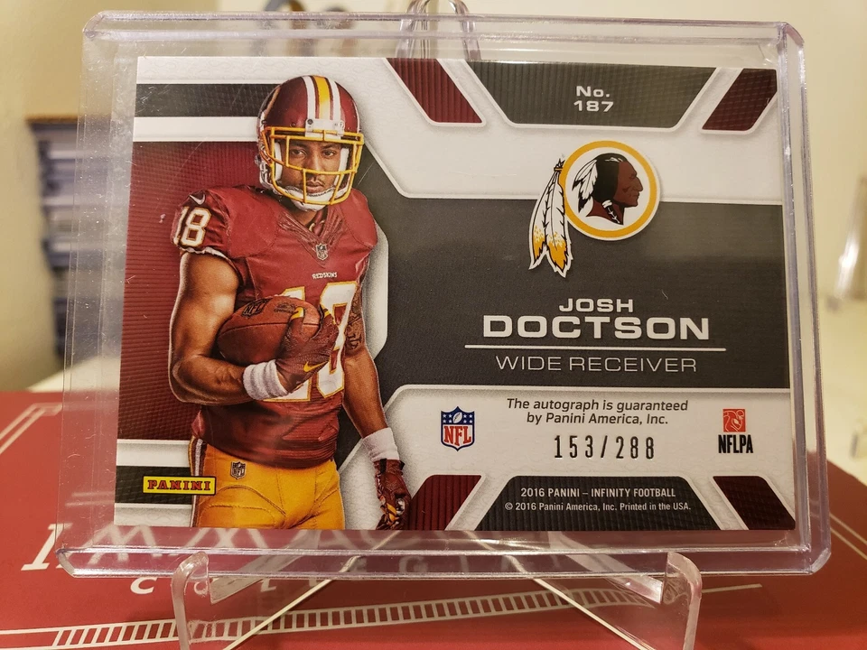 2016 Panini Infinity Josh Doctson Rookie Auto 153/288 Washington Redskins TCU  - Image 2 of 3