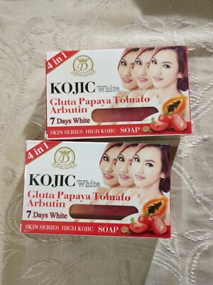 Kojic white Gluta PAPAYA Tomato Arbutin Soap 7days White 160g 2pcs