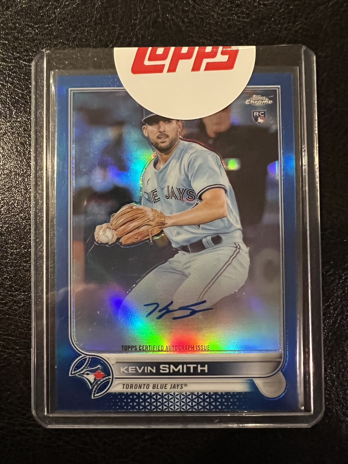 Kevin Smith 2022 Topps Chrome On Card Autograph  True Blue Refractor #/150