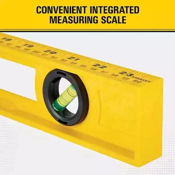 Stanley FatMax 24" ALUMINUM Non-Magnetic BOX BEAM High Impact ABS Level 3 VIAL - Image 3 of 4