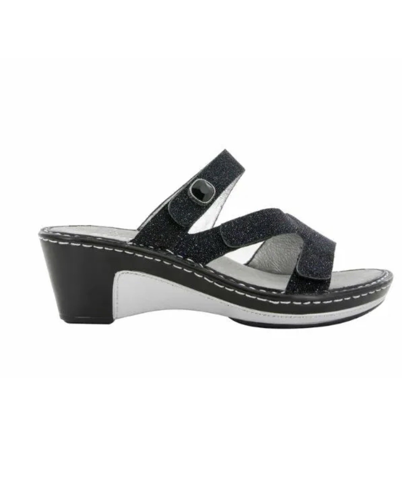 LOTTO Sandali Alegria Loti Glitteroti zeppa neri scintillanti taglia US 9 EURO 39