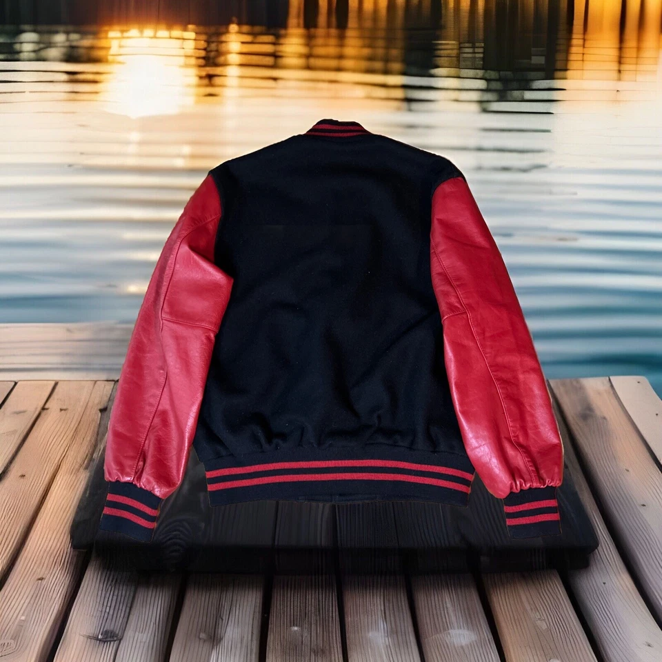 Vintage Louisville Cardinals Jacket Letterman Wool And Leather Sz Lg NCAA - Image 2 of 4