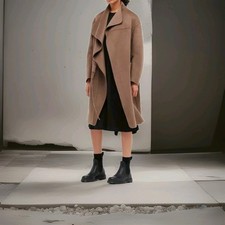 UNIQLO +J JIL SANDER CASHMERE BLEND COLLARLESS COAT. Beige . SIZE XL. 