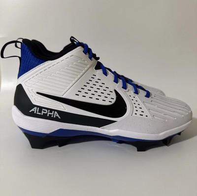 Nike Mens 10.5 Alpha Menace Strong Football Cleats White/Hyper Royal II5139-101