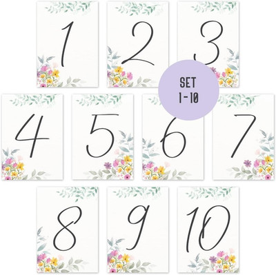 Tischnummern Hochzeit 1 bis 10 by Things of Happiness | Nummern Zahlen für Gebur