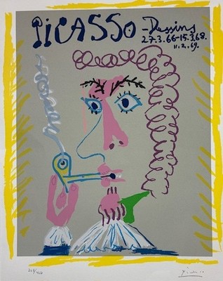 Picasso、CIGARETTES、希少画集画、新品額装付 Pablo Picasso 