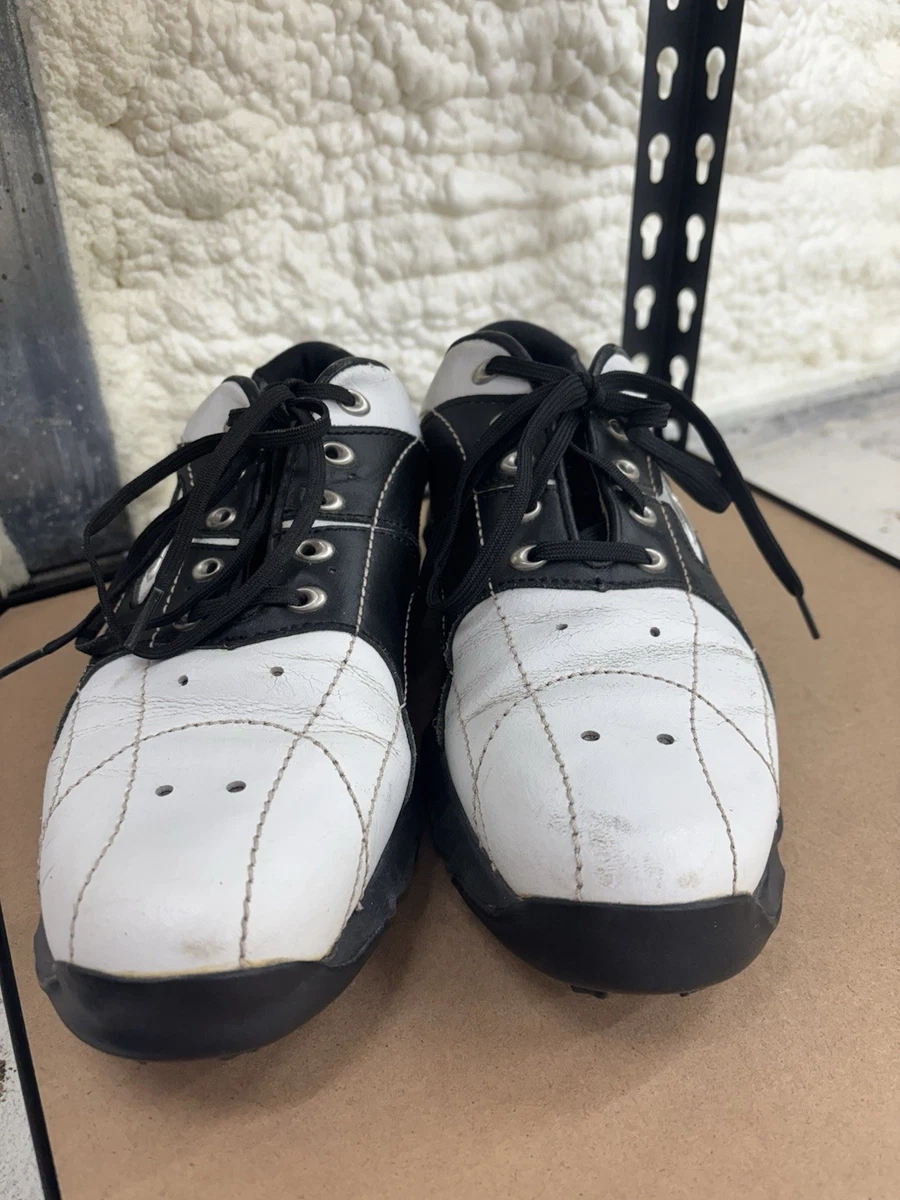 Oakley Golf Shoes Men\'s Size 11.5 White Black Leather Vintage - Rare - Sample Oakley Leather Upper White Golf Shoes for Men for sale | eBay main image 2