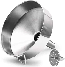Super Large Stainless Steel Large Funnel with Detachable Strainer/Filter for Coo