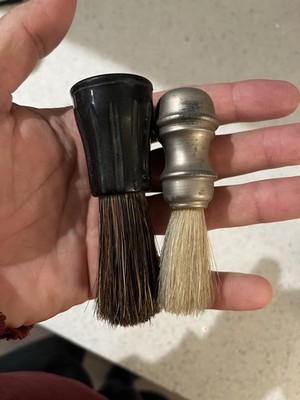 Vtg Germany shaving brush aluminum handle Sterilized Ever-ready Pair