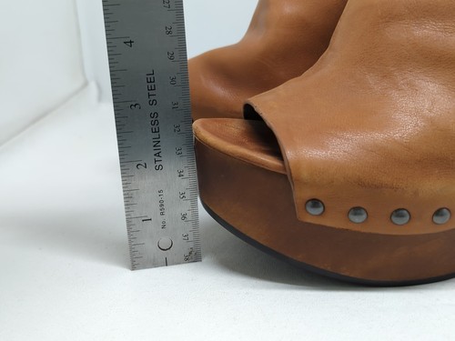 VERA WANG LAVENDER Women’s Open Toe Warm Brown Leather Platform Heels Sz 8.5 M - Picture 15 of 24