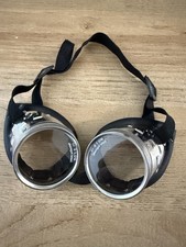 Vintage German Chrome Goggles Safety Glasses Spectacles Steampunk
