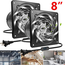 2Pack 8" Exhaust Fan Ventilation Extractor Fan 110V Wall-Mounted Blower Duct Fan