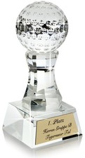 Der gl&auml;serne Golf Pokal - Ehrenpreis f&uuml;r Golfer aus Kristallglas incl. Gravur
