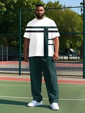 Men's Outfit 2 Piece Set Shirt  Pants Suit PLUS SIZE BIG 5XL