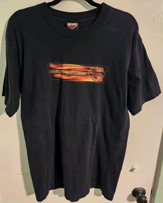 Vintage Harley Davidson Flaming Eagle United Arab Emirates Shirt Men s Size Lrg