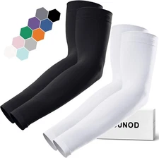 GOUNOD Sun Protection Cooling Compression Arm Sleeves For 2 Pairs:black,white 